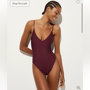 J.Crew Lana one-piece in Classic Sculpt Swimsuit in Midnight Dahlia
